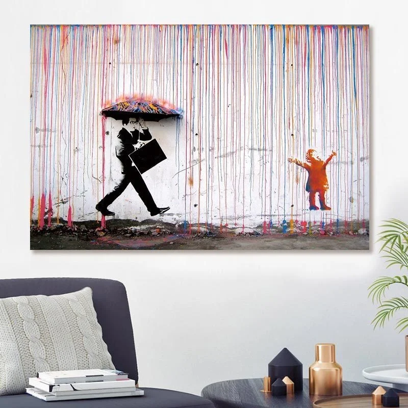 Banksy Colorful Rain Posters And Prints Decoration Home Oil Paintings Canvas Abstract Decorative Pictures
Banksy Colorful Rain Posters And Prints Decoration Home Oil Paintings Canvas Abstract Decorative Pictures