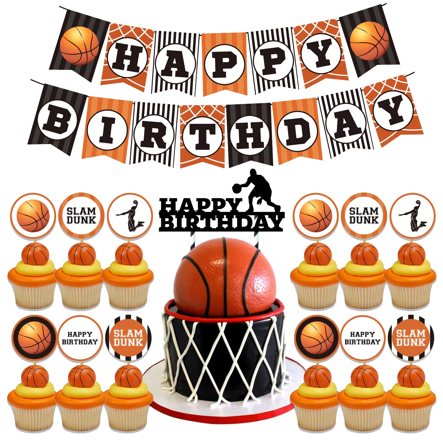 JOLLYBOOM Basketball Themed Party Decorations Latex Balloons Happy Birthday Banner Cake Toppers Set Boys Birthday Party Supplies
JOLLYBOOM Basketball Themed Party Decorations Latex Balloons Happy Birthday Banner Cake Toppers Set Boys Birthday Party Supplies