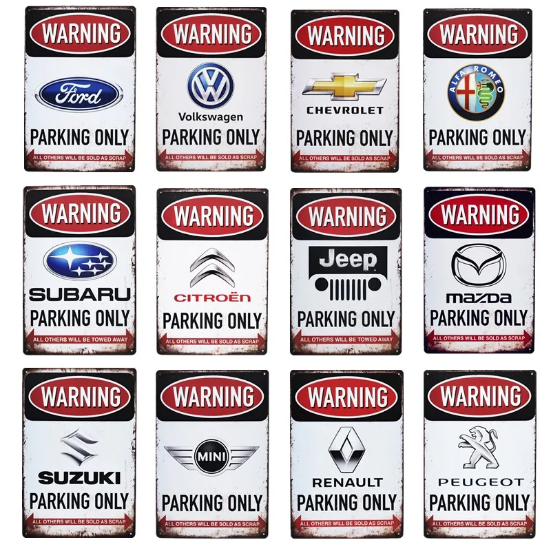 Vintage Car Brand Wall Signs Shabby Warning Parking Tin Sign Garage Bar Plaques Decoration Tin Plate Sign Metal Warning Poster
Vintage Car Brand Wall Signs Shabby Warning Parking Tin Sign Garage Bar Plaques Decoration Tin Plate Sign Metal Warning Poster
