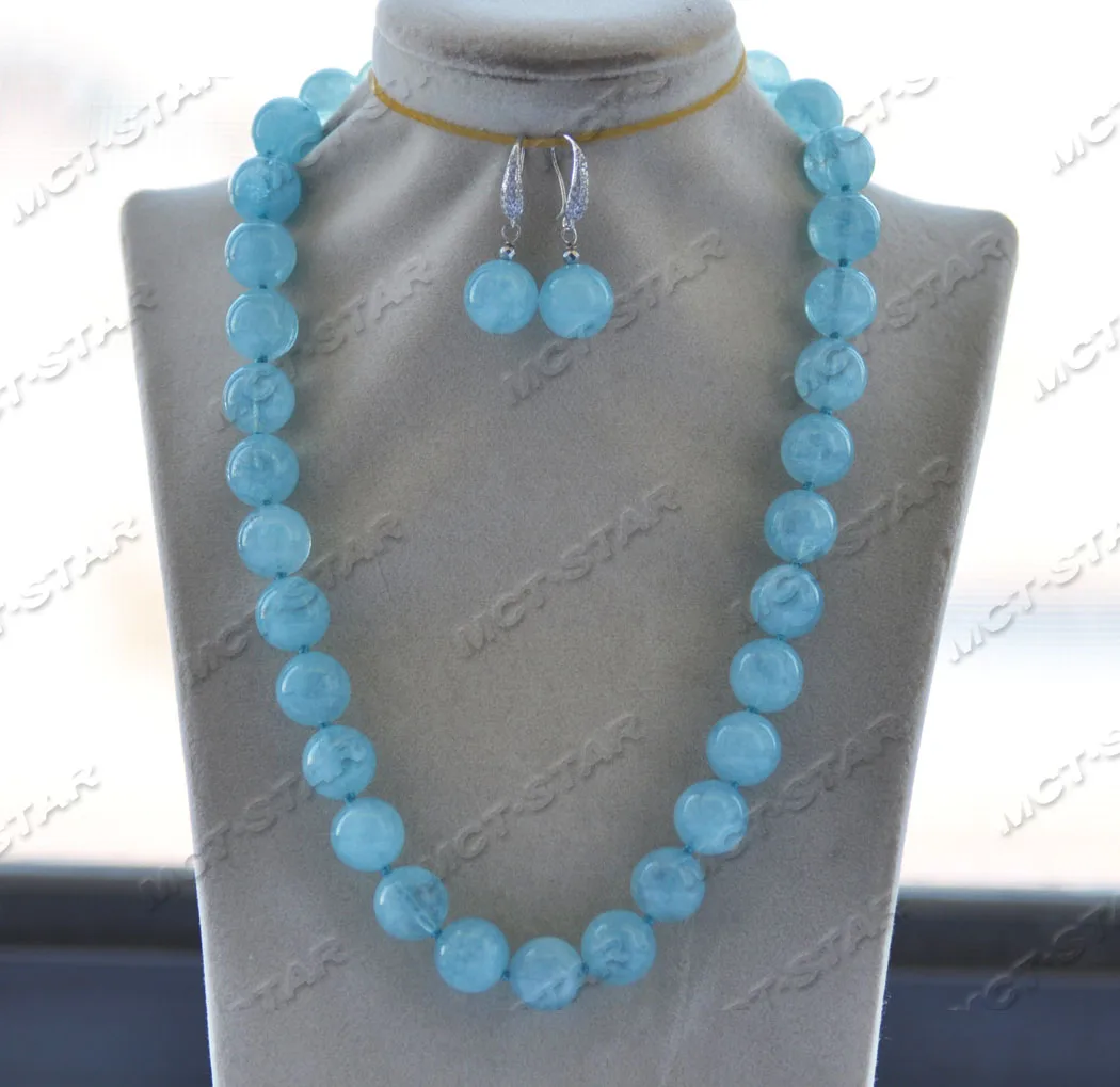MCT·STAR Z12066 A+ 20'' 14mm Round Blue Aquamarine Bead Necklace Dangle CZ 
MCT·STAR Z12066 A+ 20'' 14mm Round Blue Aquamarine Bead Necklace Dangle CZ