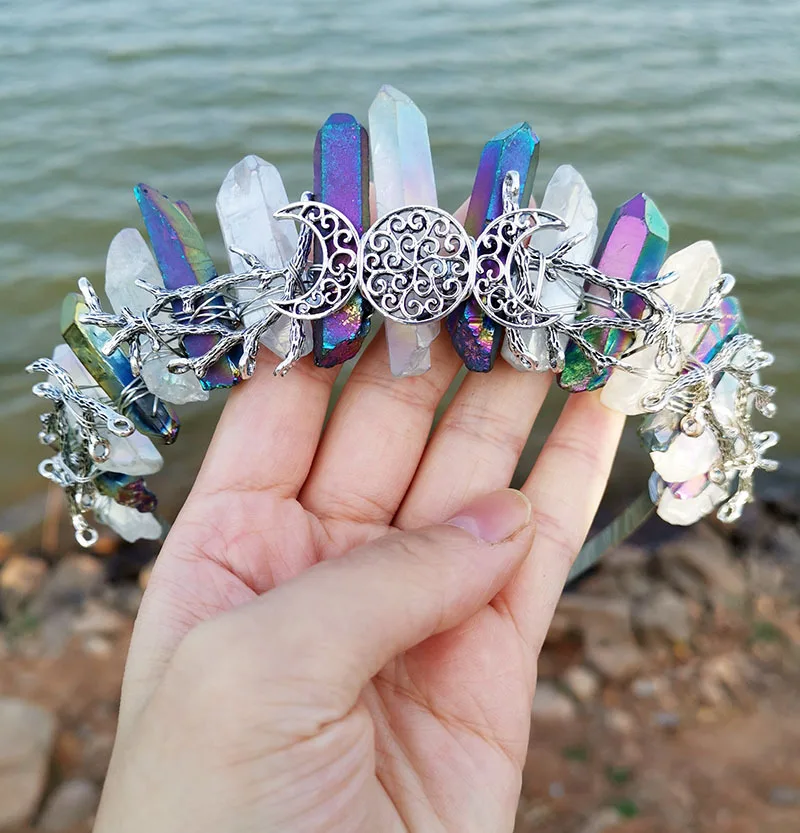 Natural Stone Crystal Crown Wedding Bridal Crown Headband Tiara Woman Hairwear Jewelry Accessories Colorful Wiccan Headband
Natural Stone Crystal Crown Wedding Bridal Crown Headband Tiara Woman Hairwear Jewelry Accessories Colorful Wiccan Headband
