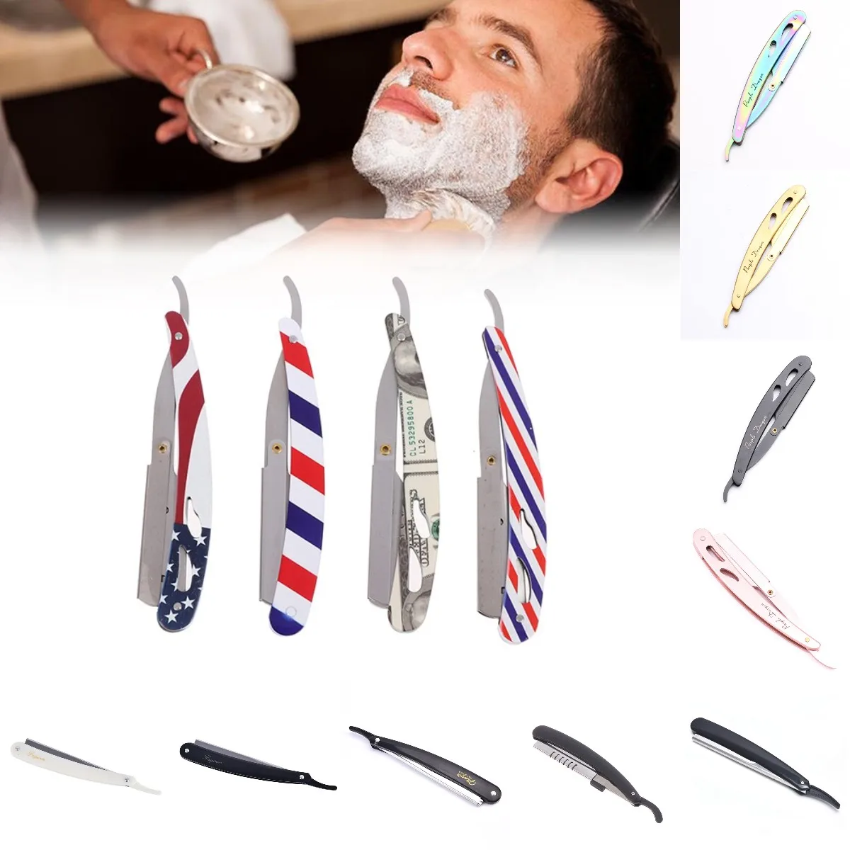 1PCS Folding Retro Classic Men Shaving Razor Blade Holder Stainless Steel Handle Straight Edge Barber Razor Holder Shaving Razor
1PCS Folding Retro Classic Men Shaving Razor Blade Holder Stainless Steel Handle Straight Edge Barber Razor Holder Shaving Razor