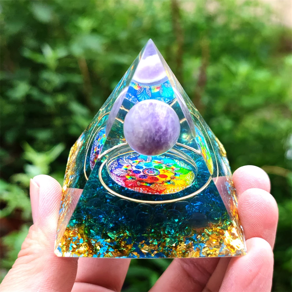 Crystal Ball Stone Pyramid Ornament Crystal Epoxy Pyramid Hand-Decorated Universe Ball Pyramid Jewelry Craft Gift Good Quality
Crystal Ball Stone Pyramid Ornament Crystal Epoxy Pyramid Hand-Decorated Universe Ball Pyramid Jewelry Craft Gift Good Quality