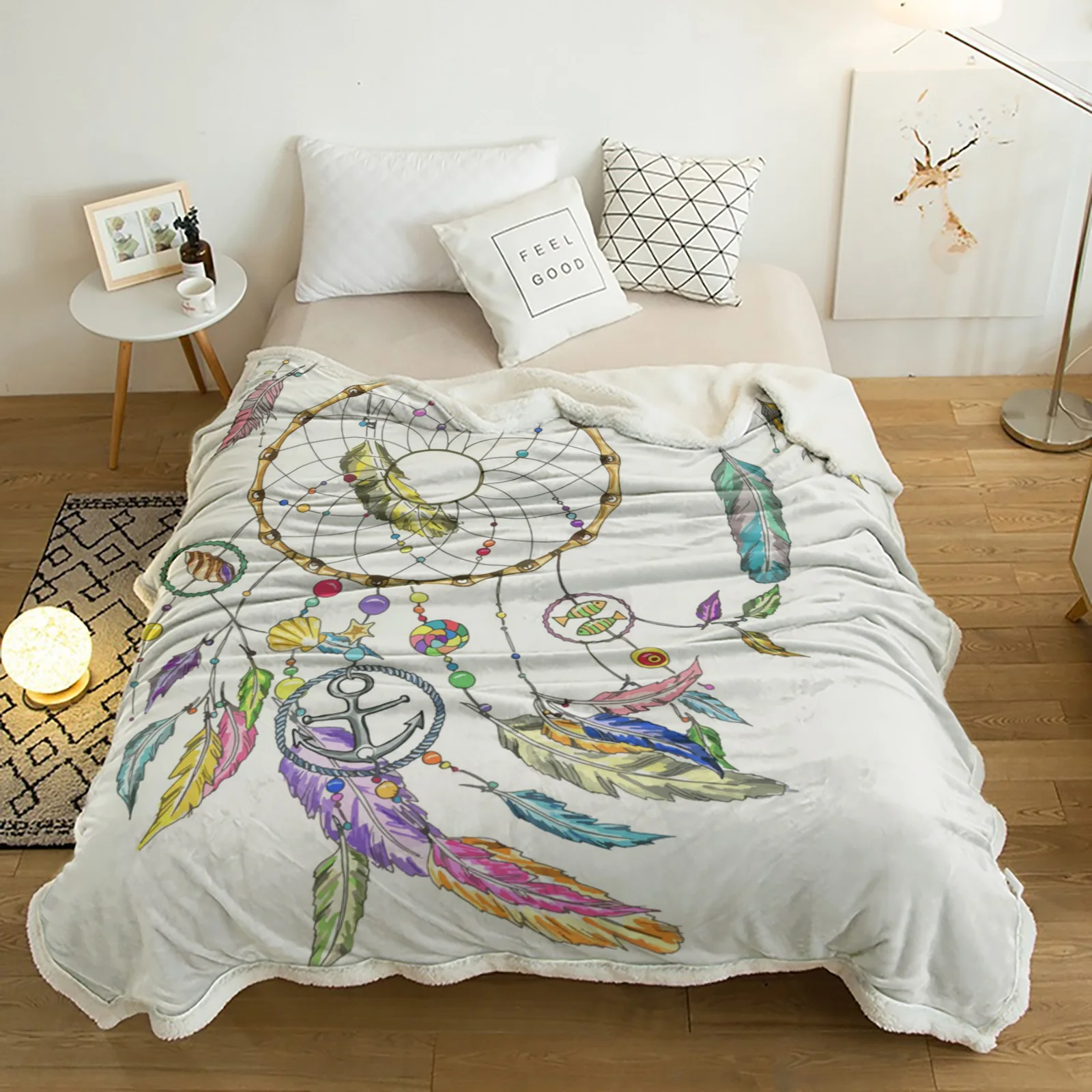 Dream Catcher Feather Anchor Plush Throw Blanket Sherpa Fleece Bedspread Blankets Sofa Cover Bedding Picnic Wool Soft Blanket
Dream Catcher Feather Anchor Plush Throw Blanket Sherpa Fleece Bedspread Blankets Sofa Cover Bedding Picnic Wool Soft Blanket