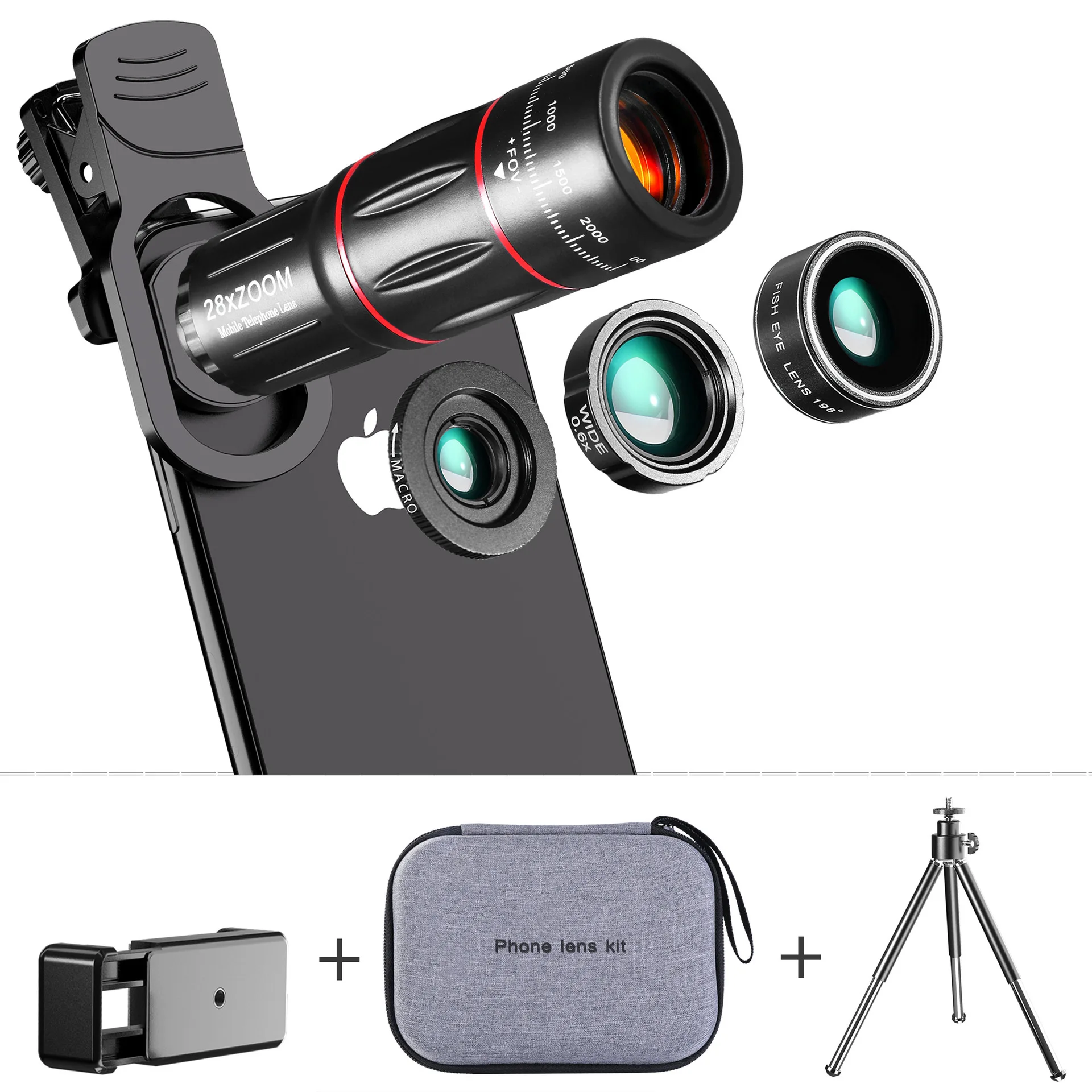 28X HD Mobile Phone Camera Lens Telescope Zoom Macro Lens for Iphone Samsung Smartphone Fish Eye Lente Para Celular Dropshipping
28X HD Mobile Phone Camera Lens Telescope Zoom Macro Lens for Iphone Samsung Smartphone Fish Eye Lente Para Celular Dropshipping
