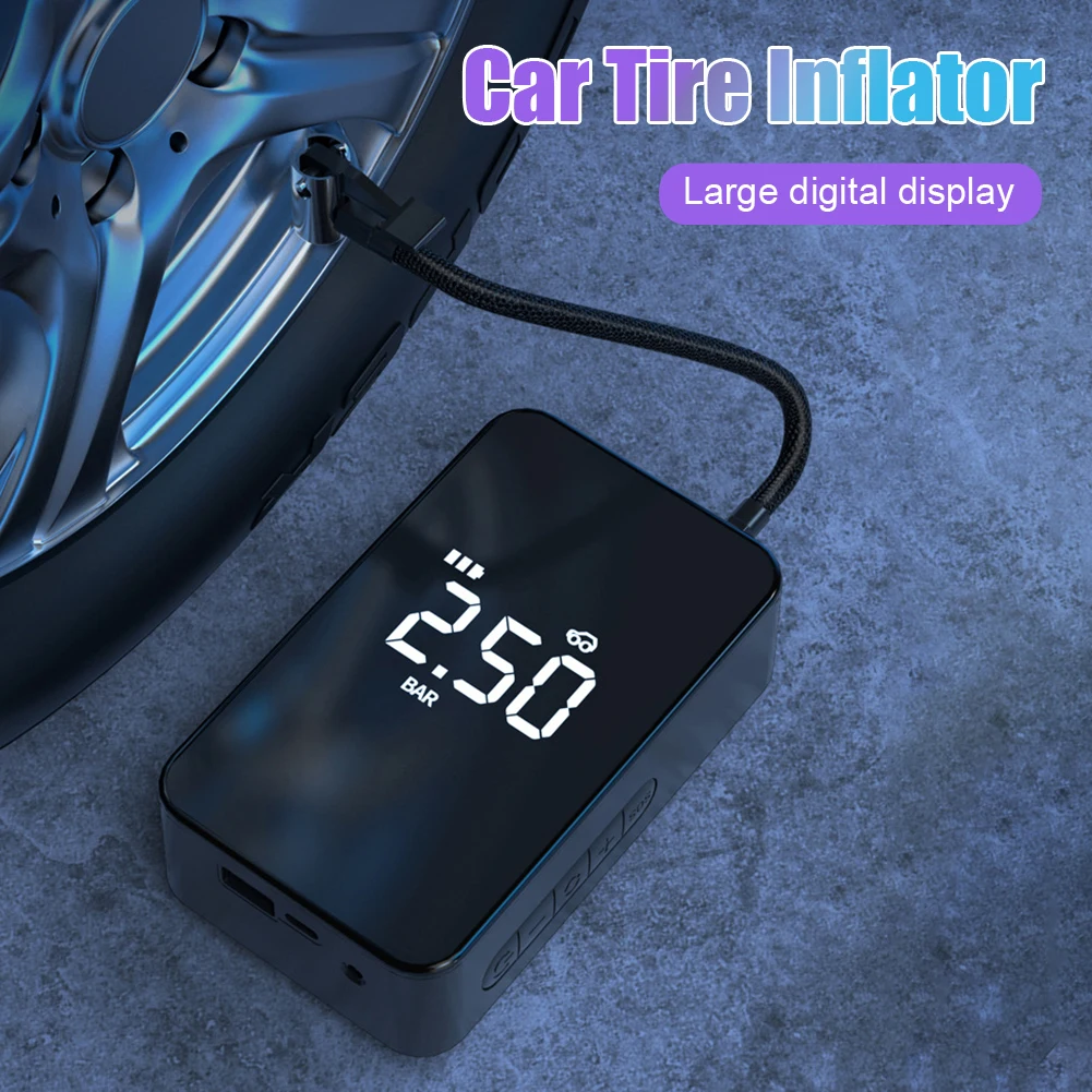 Mini Car Tire Inflator Portable Air Compressor Rechargeable Wireless Inflatable Pump with LED for Motorcycle Bicycle Tyre Balls
Mini Car Tire Inflator Portable Air Compressor Rechargeable Wireless Inflatable Pump with LED for Motorcycle Bicycle Tyre Balls