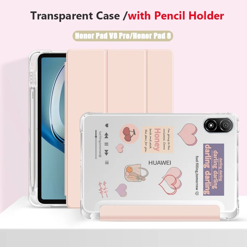 For Honor Pad V8 Pro 12.1" 2022 for Honor Pad 8 12 Inch Case with Pencil Holder Transparent Soft Smart Flip PU Leather Cover
For Honor Pad V8 Pro 12.1" 2022 for Honor Pad 8 12 Inch Case with Pencil Holder Transparent Soft Smart Flip PU Leather Cover
