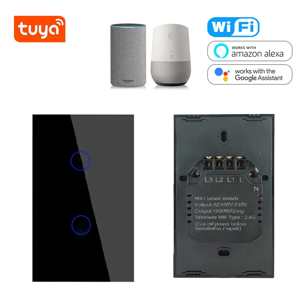 Tuya 120 Specification Wall Switch Smart Touch Switch 1/2/3 Gang Tempered Glass Smart Life And Work Voice Control With Alexa
Tuya 120 Specification Wall Switch Smart Touch Switch 1/2/3 Gang Tempered Glass Smart Life And Work Voice Control With Alexa
