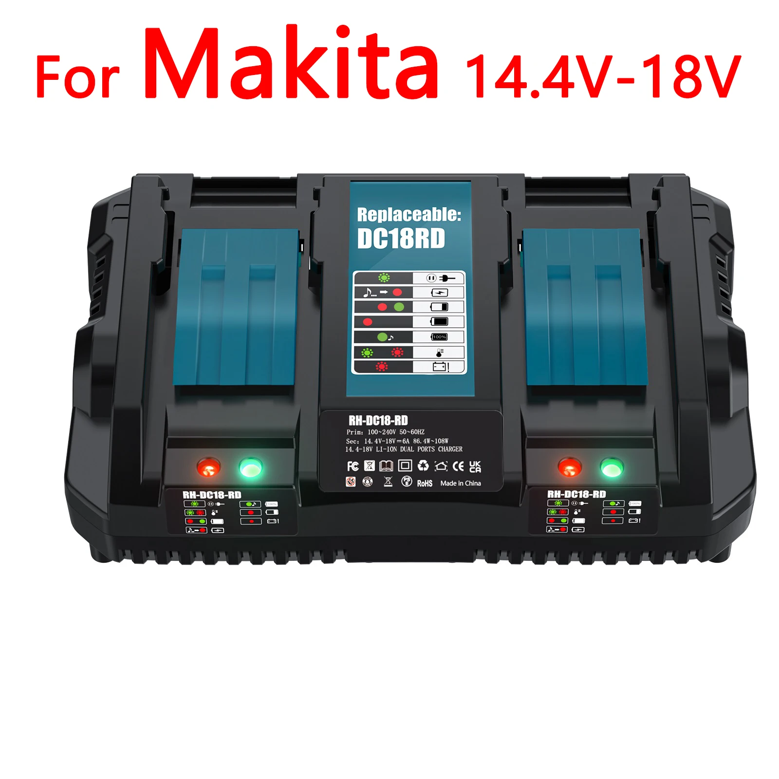 

Battery Charger 18V Makita Battery BL1830 BL1430 BL1840 1850 1860 1890 14.4v 18v 3A 6A Electric Power Tool Charger