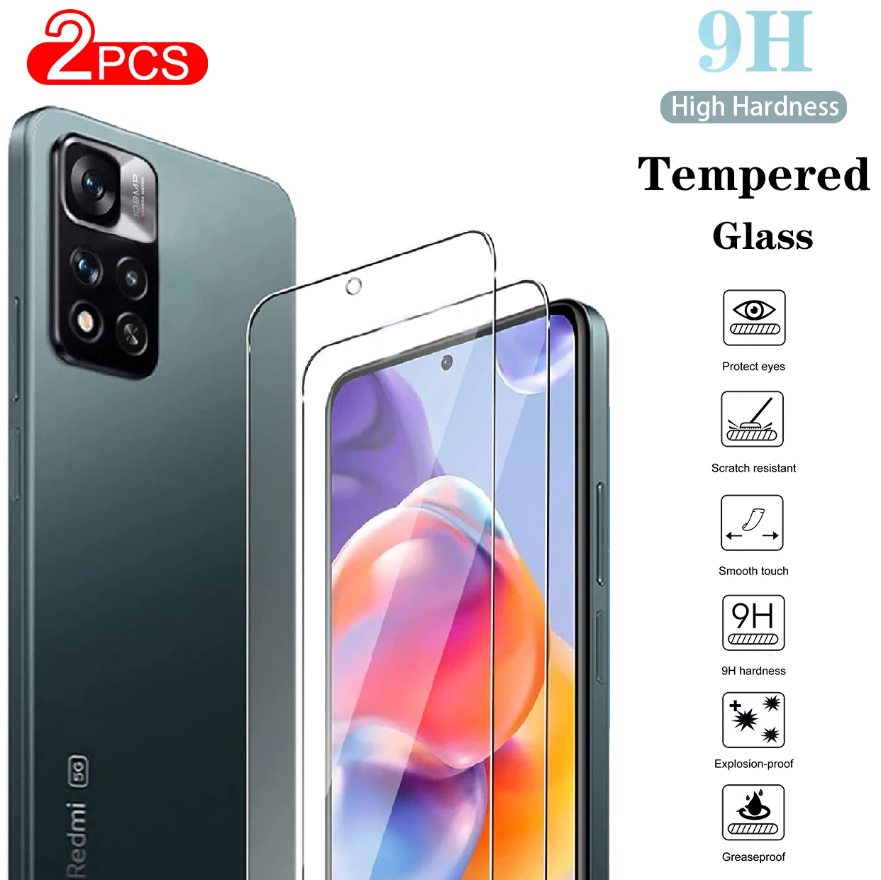 Защитное закаленное стекло для Xiaomi Redmi Note 11 11S 11T 11E 10 10S 9 9S 8 Pro 8T 10A 10C 9A 9C 9T, 2 шт., защитная пленка для экрана
Защитное закаленное стекло для Xiaomi Redmi Note 11 11S 11T 11E 10 10S 9 9S 8 Pro 8T 10A 10C 9A 9C 9T, 2 шт., защитная пленка для экрана