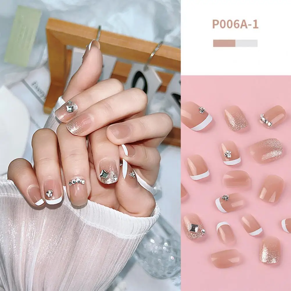 24Pcs False Nails with Glue French Style Easy Removal Wearable DIY Nail Decor Full Cover Rhinestones Bowknot Decor Press on Nail
24Pcs False Nails with Glue French Style Easy Removal Wearable DIY Nail Decor Full Cover Rhinestones Bowknot Decor Press on Nail