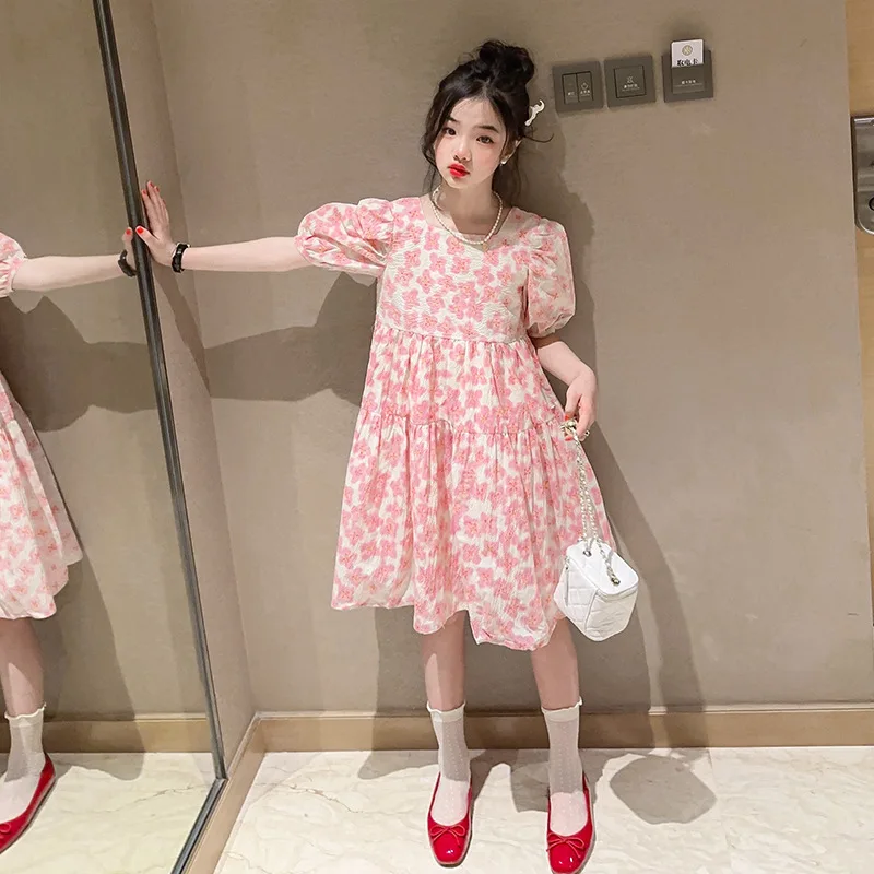 Summer Beach Holiday Dresses for Girls Loose Square Collar Puff Sleeve Princess Dress Teen School Children Clothes 10 12 Years
Summer Beach Holiday Dresses for Girls Loose Square Collar Puff Sleeve Princess Dress Teen School Children Clothes 10 12 Years
