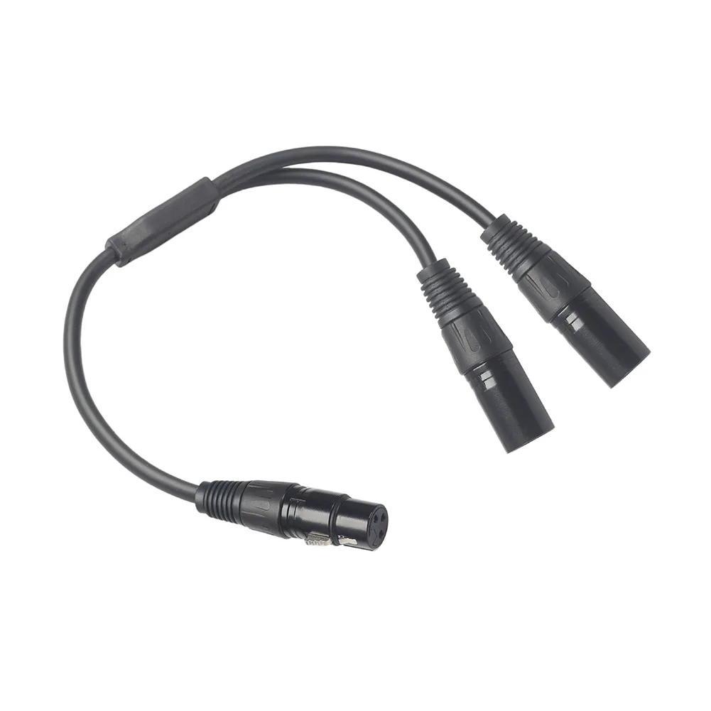 3 Pin XLR Female To Dual XLR Male Microphone Cable Y Splitter Audio Cord 30cm Canon Male One Female Two Male Mixer Audio Cable
3 Pin XLR Female To Dual XLR Male Microphone Cable Y Splitter Audio Cord 30cm Canon Male One Female Two Male Mixer Audio Cable
