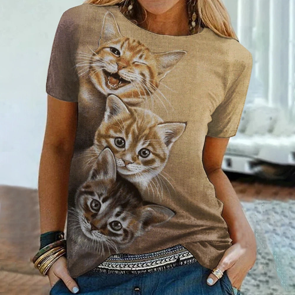 2023 Summer Women T-Shirts 3D Cute Cat Fashion Print Harajuku T-Shirt Short Sleeve Casual Kawaii Girls Oversized Unisex Clothing
2023 Summer Women T-Shirts 3D Cute Cat Fashion Print Harajuku T-Shirt Short Sleeve Casual Kawaii Girls Oversized Unisex Clothing