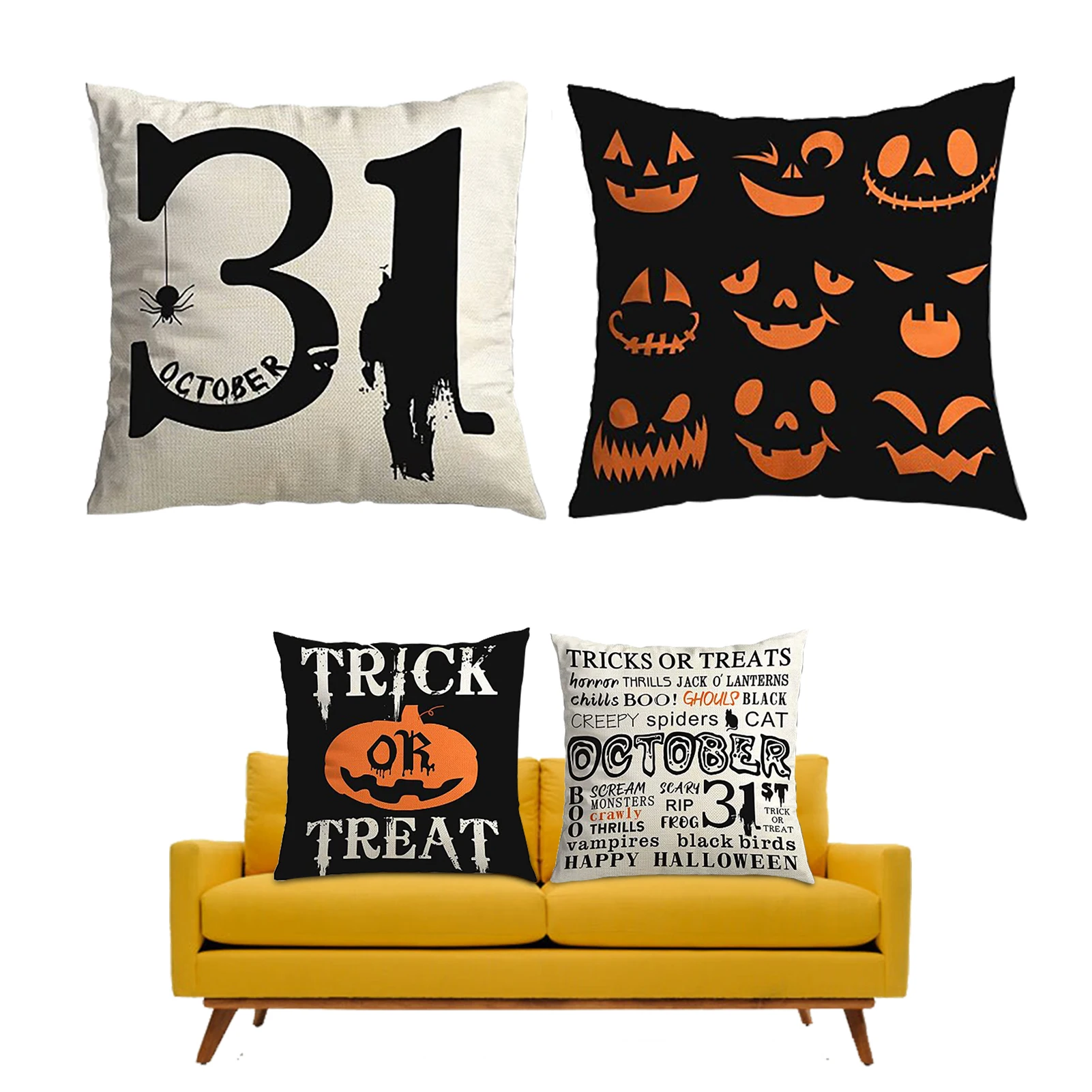 Halloween Cushion Covers 18x18 Inches Scary Halloween Decorations Trick Or Treat Sofa Rustic Linen Pillow Cover Halloween Home
Halloween Cushion Covers 18x18 Inches Scary Halloween Decorations Trick Or Treat Sofa Rustic Linen Pillow Cover Halloween Home