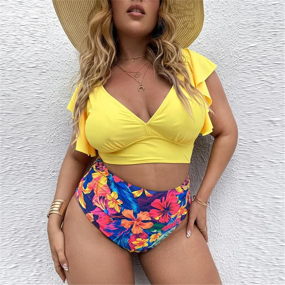 2022 Sexy Bikini Women Ruffled Print Two-Piece Swimsuit High Waist Split Bikini Swimsuit Brazilian Bikini Set Summer Beachwear
2022 Sexy Bikini Women Ruffled Print Two-Piece Swimsuit High Waist Split Bikini Swimsuit Brazilian Bikini Set Summer Beachwear