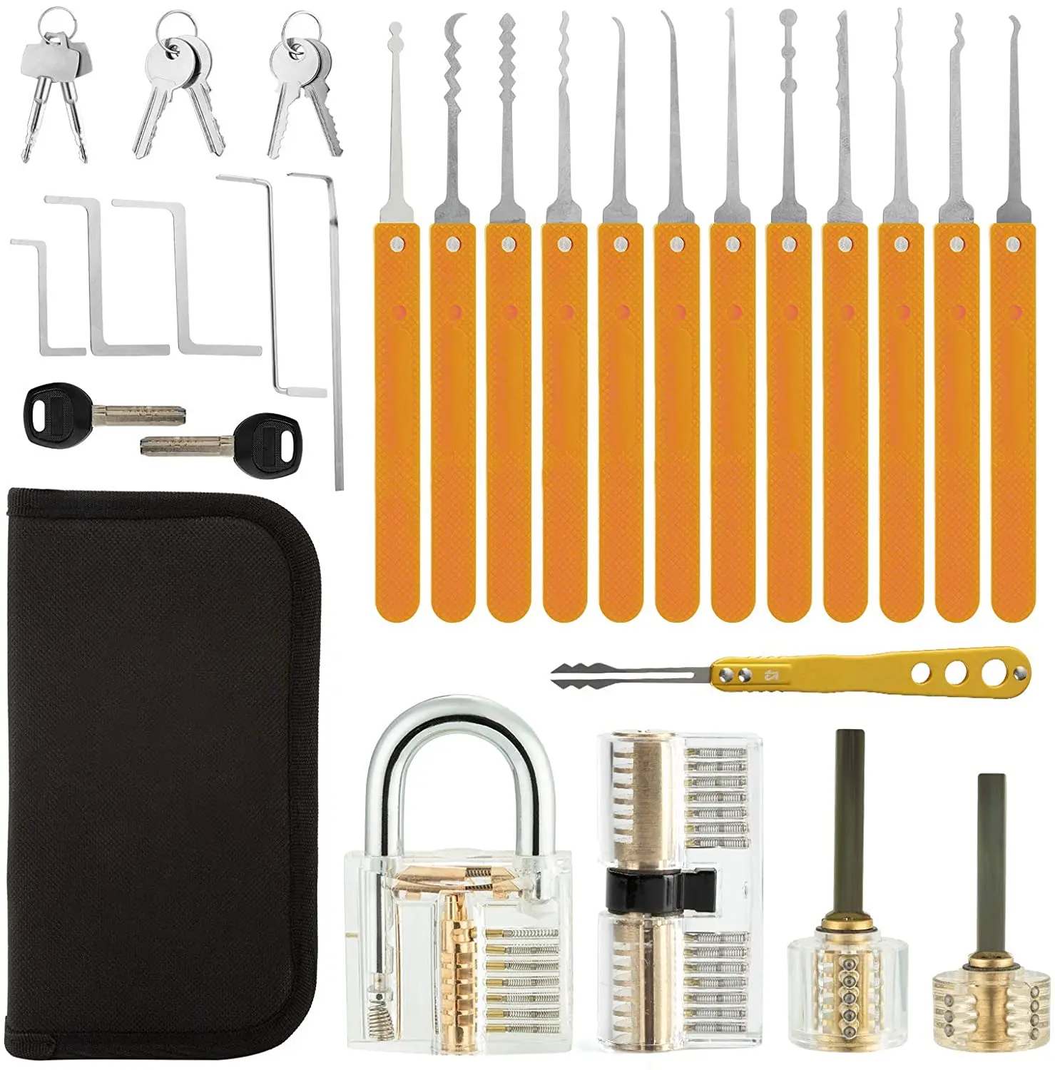 Orange/black/blue tool lock bag and different types of transparent locks practice extracting broken key,Lock Opening Repair Tool
Orange/black/blue tool lock bag and different types of transparent locks practice extracting broken key,Lock Opening Repair Tool