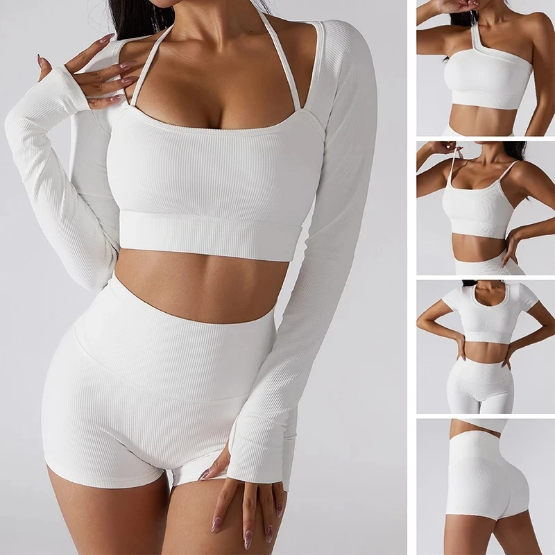 2 PCS Set Seamless Yoga Set Women Gym Fitness Set Long Sleeves Crop Top Sport Bra Short Sleeve Seamless Leegings Shorts Outfit
2 PCS Set Seamless Yoga Set Women Gym Fitness Set Long Sleeves Crop Top Sport Bra Short Sleeve Seamless Leegings Shorts Outfit