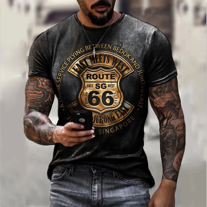 Summer Men's Retro T-shirt European And American Street Style 66-way 3d Printing T-shirt Men's Fashion O-neck Oversized Clothing
Summer Men's Retro T-shirt European And American Street Style 66-way 3d Printing T-shirt Men's Fashion O-neck Oversized Clothing