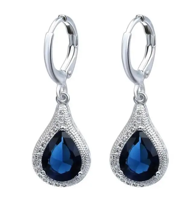 Temperament Blue Sapphire Water Drop Oval Drop Earrings for Women Inlaid White Crystal Stainless Steel Earrings Gifts for Women
Temperament Blue Sapphire Water Drop Oval Drop Earrings for Women Inlaid White Crystal Stainless Steel Earrings Gifts for Women