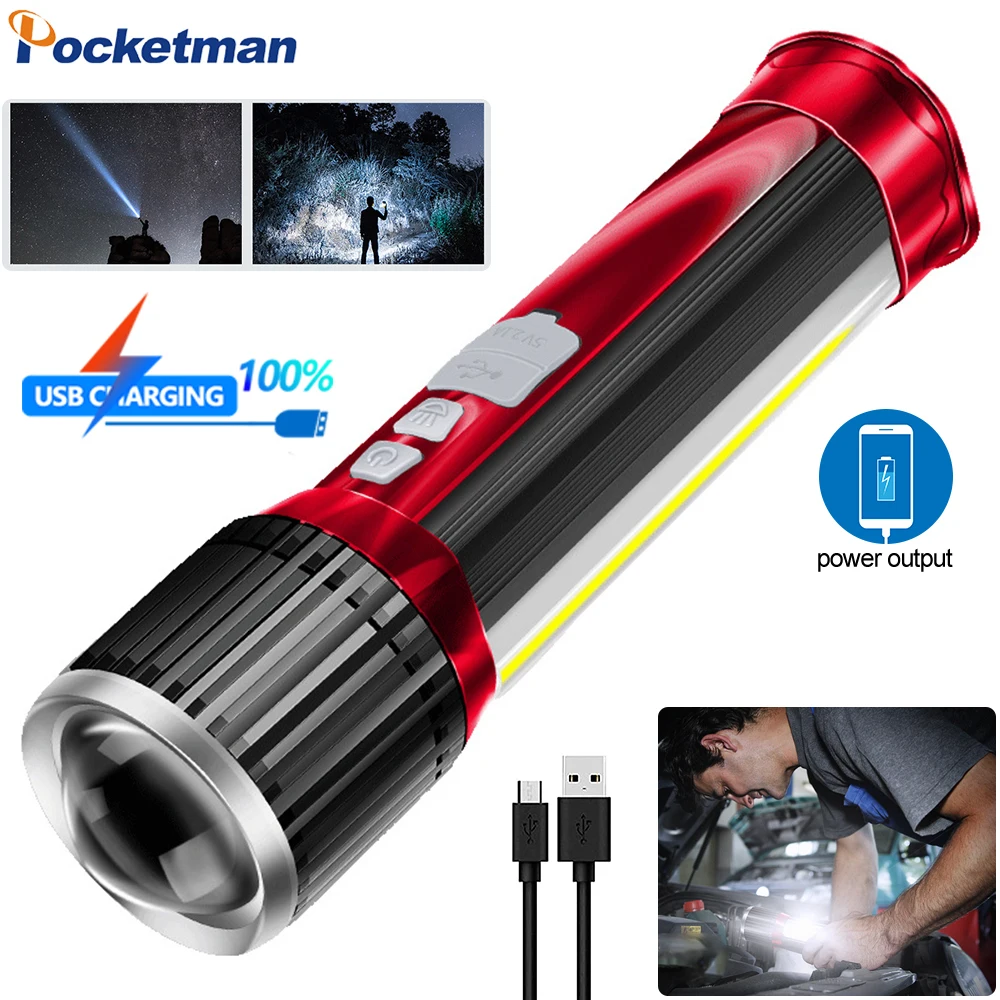 Multifunctional LED Flashlight Power Bank Function USB Rechargeable Flashlights Work Light Waterproof Torch Warning Light
Multifunctional LED Flashlight Power Bank Function USB Rechargeable Flashlights Work Light Waterproof Torch Warning Light