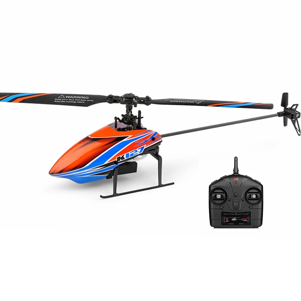 

Wltoys XK K127 2.4G 4CH 6-Axis Gyro Altitude Hold Flybarless RC Helicopter RTF