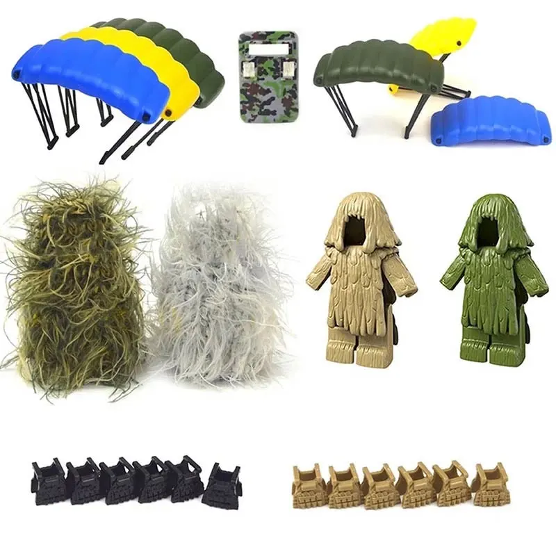 Military Accessories WW2 Army MOC Parts Building Block PUBG bricks Swat Weapon Soldier Figures Ghillie Suits parachute
Military Accessories WW2 Army MOC Parts Building Block PUBG bricks Swat Weapon Soldier Figures Ghillie Suits parachute