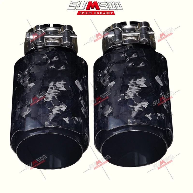 

1 Piece Car Forged Carbon Muffler Tip Exhaust System Universal Straight Stainless Black Exhaust Mufflers Nozzle For Akrapovic