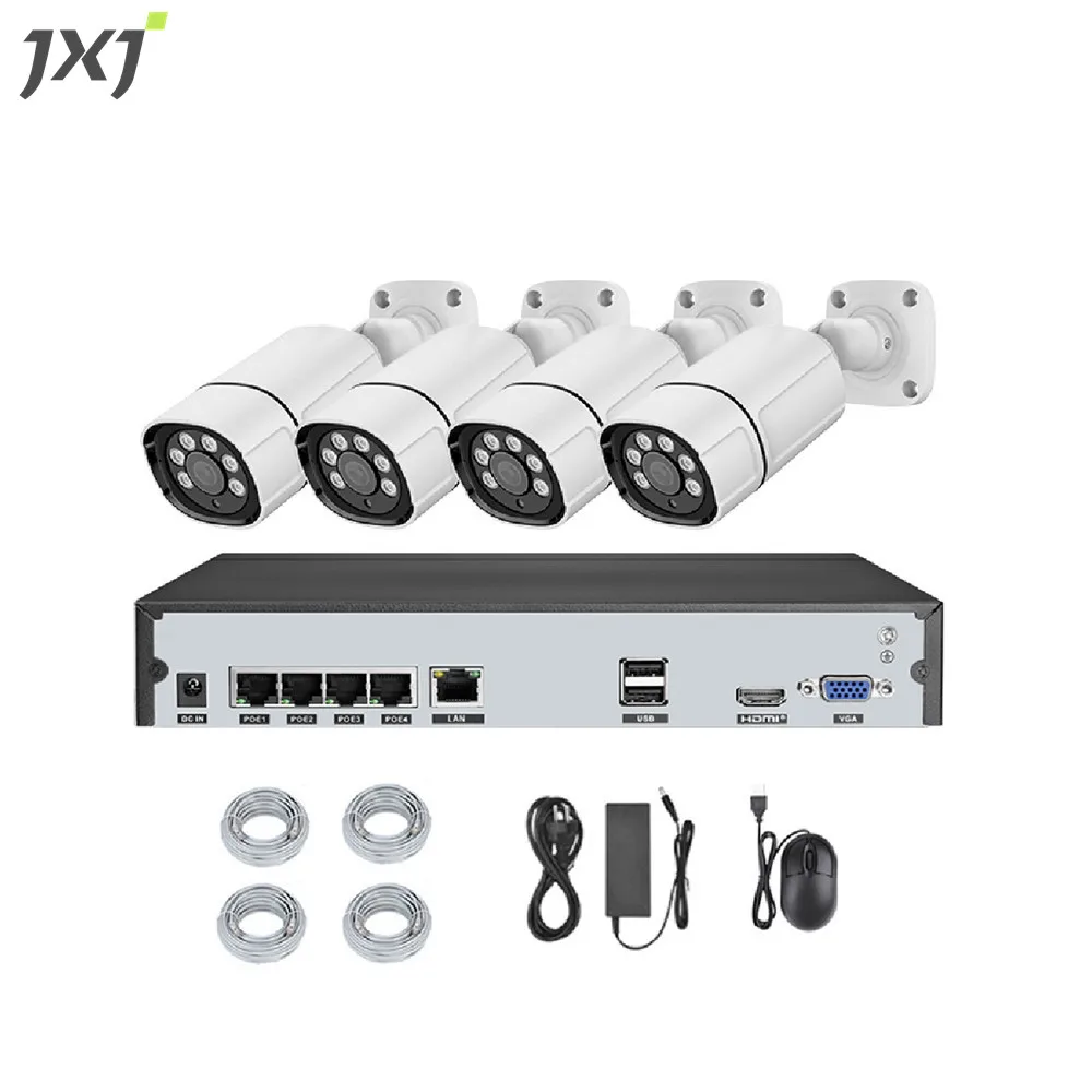 JXJ Manufacturer Outside Inside Waterproof 5MP HD 4CH Channels Smart Home 4 Bullet Camera Wall Outlets NVR Set Kit POE
JXJ Manufacturer Outside Inside Waterproof 5MP HD 4CH Channels Smart Home 4 Bullet Camera Wall Outlets NVR Set Kit POE