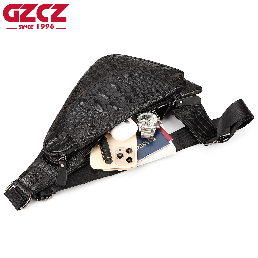 Crocodile Grain Waist Bag Genuine Leather Men's Chest Packs Luxury Quality Shoulder Bag Lightweight Travel Crossbody Bag for Men
Crocodile Grain Waist Bag Genuine Leather Men's Chest Packs Luxury Quality Shoulder Bag Lightweight Travel Crossbody Bag for Men