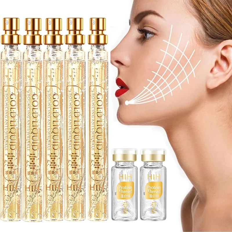 Face Lifting Collagen Protein Thread 24K Gold Facial Filler Absorbable Silk Fibroin Line Carving Firming Anti-aging Essence Set
Face Lifting Collagen Protein Thread 24K Gold Facial Filler Absorbable Silk Fibroin Line Carving Firming Anti-aging Essence Set