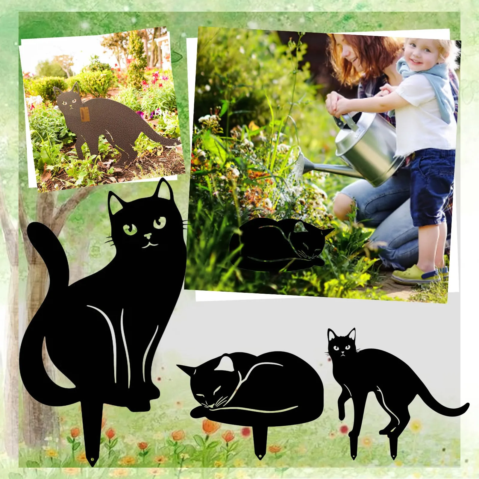Cat Shape Figure Ground Insert Decor Black Kitten Silhouette Stakes Metal Hollow Cat Shape Statue For Outdoor Decor Garden Decor
Cat Shape Figure Ground Insert Decor Black Kitten Silhouette Stakes Metal Hollow Cat Shape Statue For Outdoor Decor Garden Decor