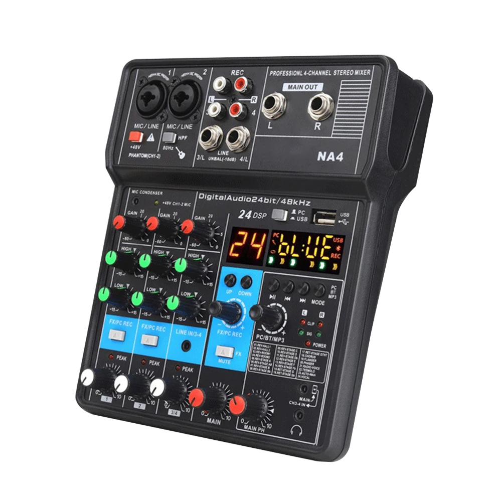 Professional Live Sound Card USB Playback 4 Channel Audio Mixer Lookback ARM Chip 24DSP DJ Sound Card Live Broadcast Accessories
Professional Live Sound Card USB Playback 4 Channel Audio Mixer Lookback ARM Chip 24DSP DJ Sound Card Live Broadcast Accessories