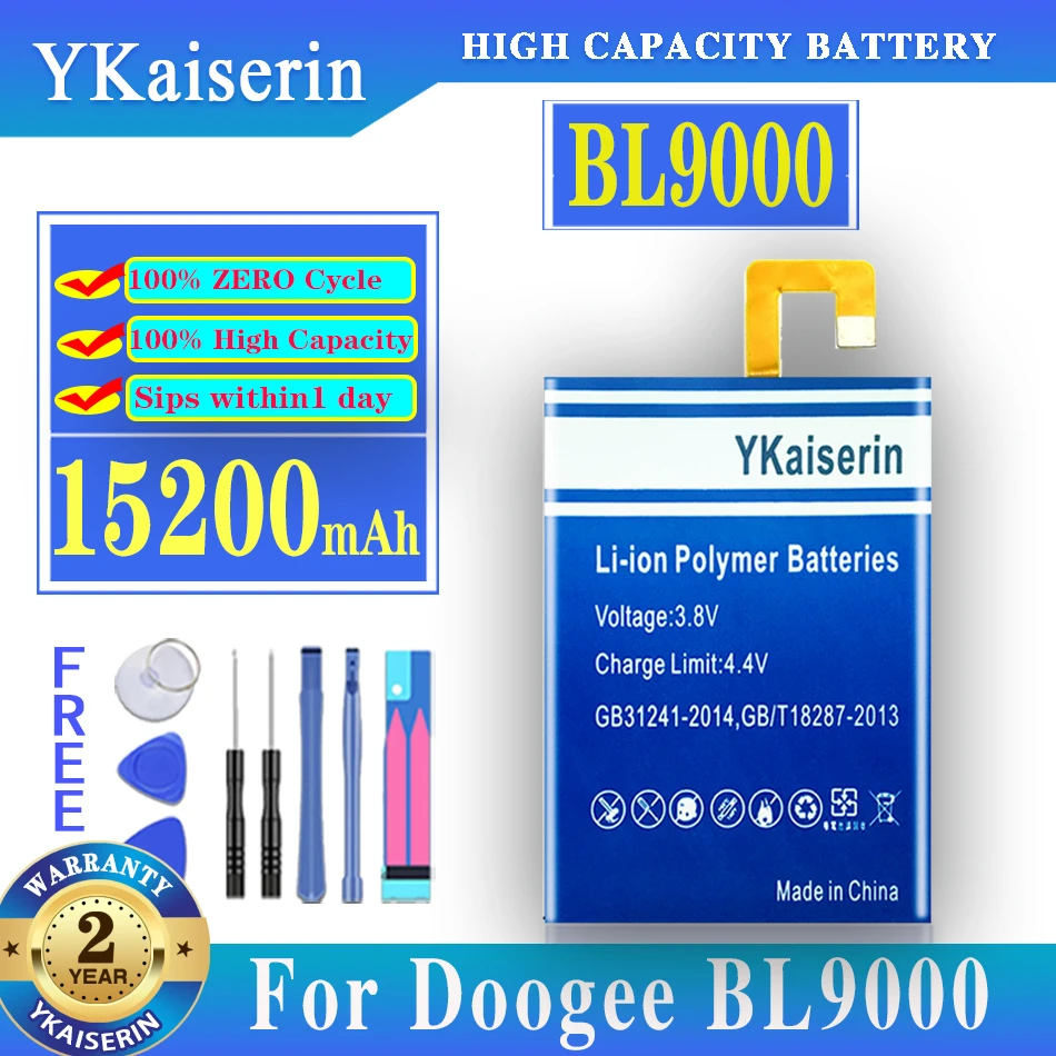 

YKaiserin BL 9000 BL9000 15200mAh Battery For Doogee BL9000 Smart Phone High Quality Batterij + Track NO