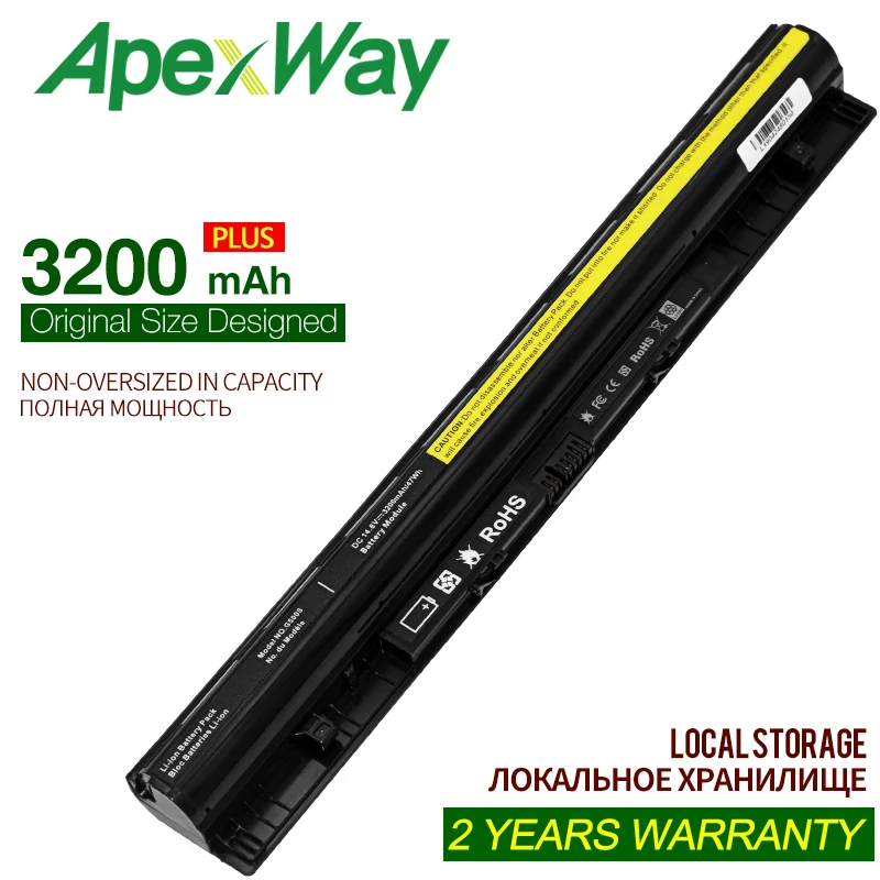 ApexWay 3200mAh L12S4E01 Laptop Battery For Lenovo Z40 Z50 G40-45 G50-30 G50-70 G50-80 G400S G410S G500S G505S S410P L12M4E01
ApexWay 3200mAh L12S4E01 Laptop Battery For Lenovo Z40 Z50 G40-45 G50-30 G50-70 G50-80 G400S G410S G500S G505S S410P L12M4E01