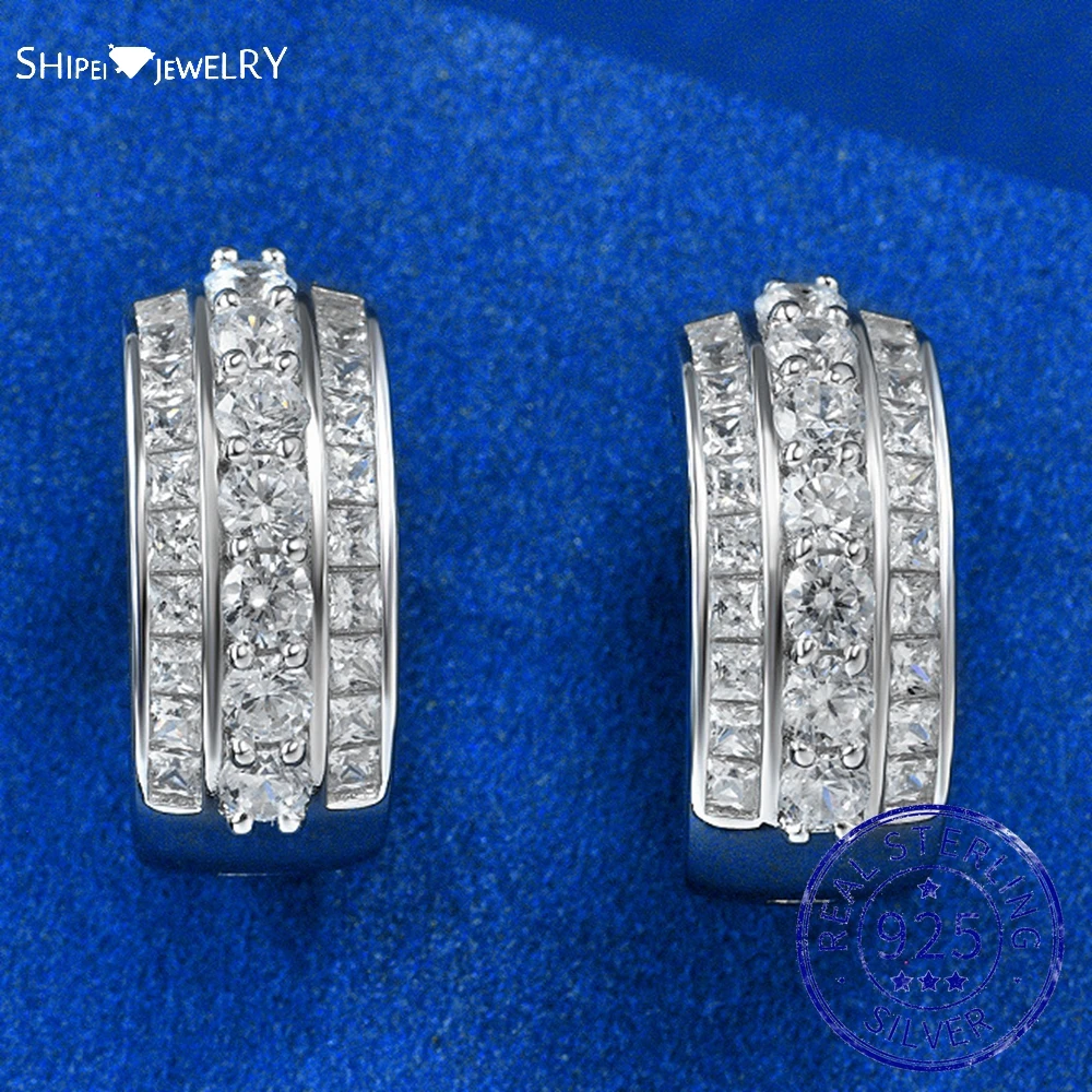 Shipei Luxury 925 Sterling Silver Created Moissanite Gemstone Personality Hoop Earrings For Women Party Fine Jewelry Wholesale
Shipei Luxury 925 Sterling Silver Created Moissanite Gemstone Personality Hoop Earrings For Women Party Fine Jewelry Wholesale