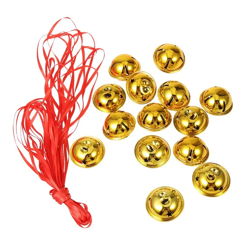 

1 Set Five-Point Star Christmas Bells Mini Shiny Rattle Bells Christmas tree hanging pendants Christmas Jingle Bell With Ribbon