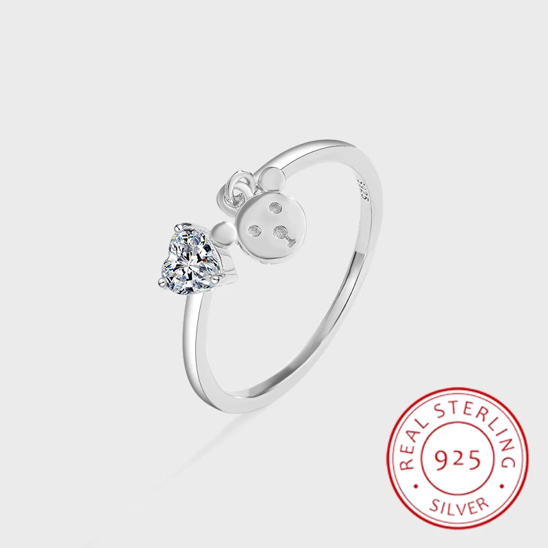 New Fashion Simple Heart Shape Animal Bear Couple Ladies Ring S925 Original Genuine Sterling Silver Valentine's Day Jewelry Gift
New Fashion Simple Heart Shape Animal Bear Couple Ladies Ring S925 Original Genuine Sterling Silver Valentine's Day Jewelry Gift
