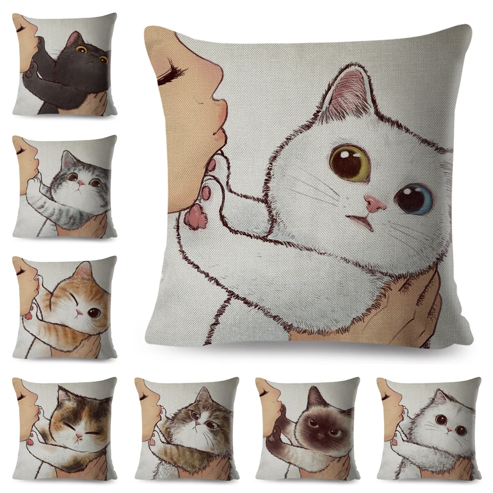 Funny Love Kiss Cute Cat Pillow Cases for Sofa Home Decor Cushion Cover Lovely Cartoon Pillow Covers Cartoon Pillowcase 45x45cm
Funny Love Kiss Cute Cat Pillow Cases for Sofa Home Decor Cushion Cover Lovely Cartoon Pillow Covers Cartoon Pillowcase 45x45cm