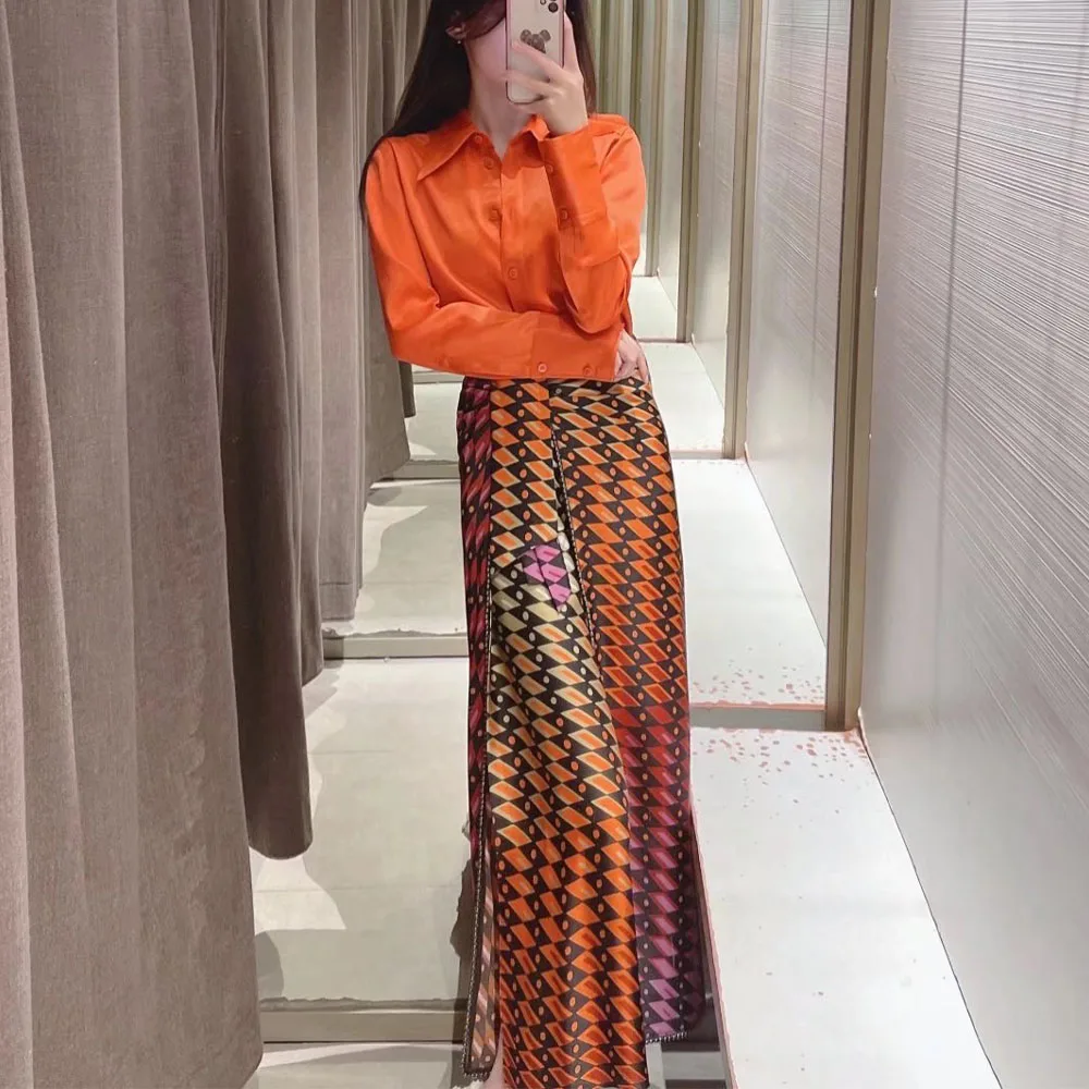 DiYiG WOMAN 2022 Fashion Pleated Knot Printed Skirt Retro High Waist Hem Split Back Zipper Chic Long Skirt Mujer
DiYiG WOMAN 2022 Fashion Pleated Knot Printed Skirt Retro High Waist Hem Split Back Zipper Chic Long Skirt Mujer