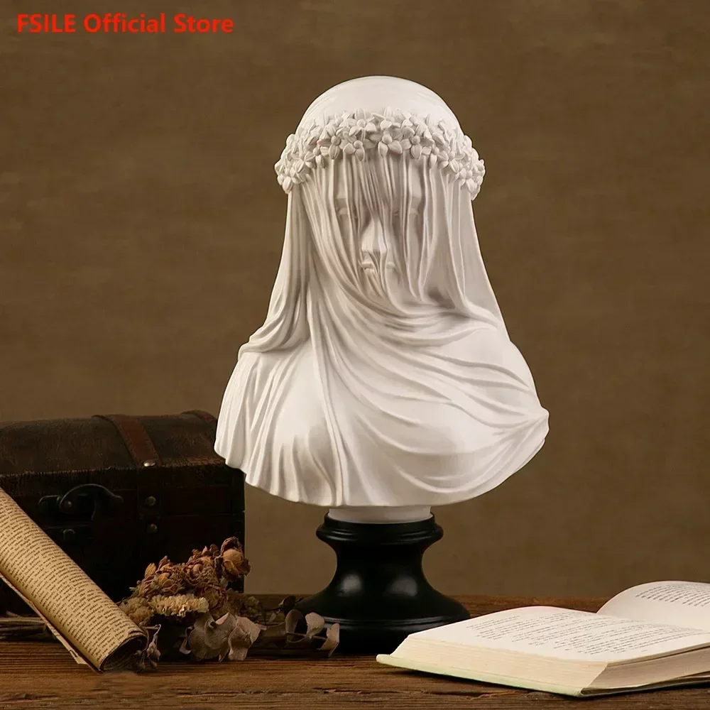 FSILE Gothic Sculpture, Cloak Woman Statue Ornament Bust of Woman Wearing Veil Artist Dwelling Decoration
FSILE Gothic Sculpture, Cloak Woman Statue Ornament Bust of Woman Wearing Veil Artist Dwelling Decoration