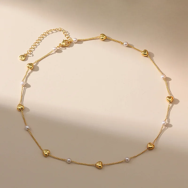 Minimalist Link Chain Necklace with Heart Beads 18k Gold Plated High Quality Waterproof Necklace for Women Jewelry Accessories
Minimalist Link Chain Necklace with Heart Beads 18k Gold Plated High Quality Waterproof Necklace for Women Jewelry Accessories