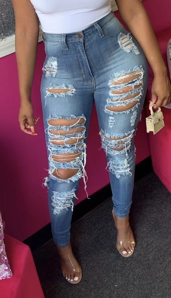 New Arrival High Waist Ripped Jeans For Women Fashion Trendy Stretch Jeans Casual Denim Pencil Pants S-2XL drop shipping
New Arrival High Waist Ripped Jeans For Women Fashion Trendy Stretch Jeans Casual Denim Pencil Pants S-2XL drop shipping