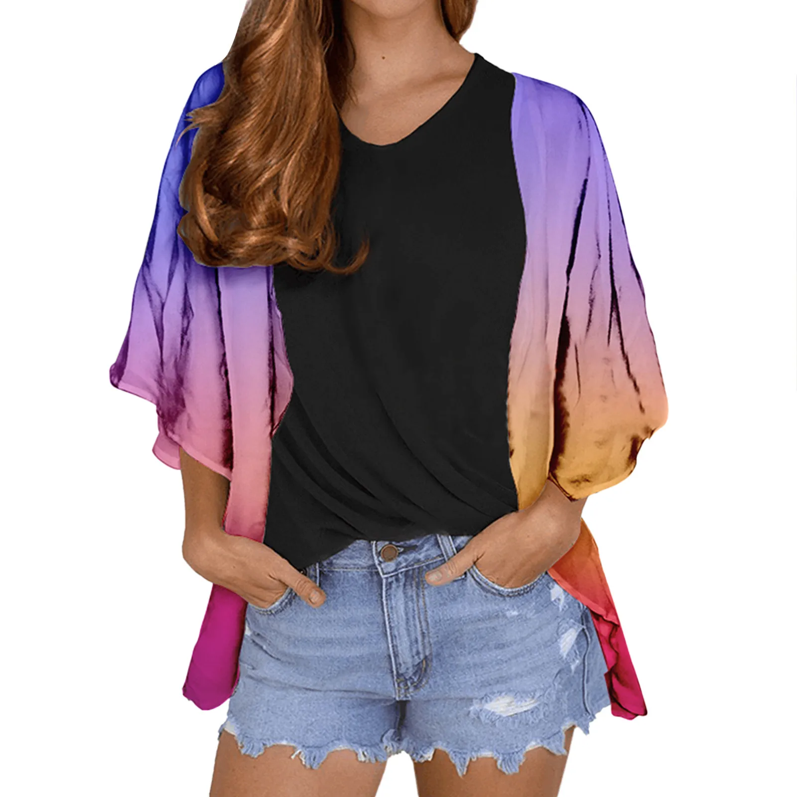 Women Casual Loose Chiffon Gradient Print Cardigan Jacket Chiffon Sheer Beach Shawl Cable Knit Sweater Cardigan Women Long
Women Casual Loose Chiffon Gradient Print Cardigan Jacket Chiffon Sheer Beach Shawl Cable Knit Sweater Cardigan Women Long