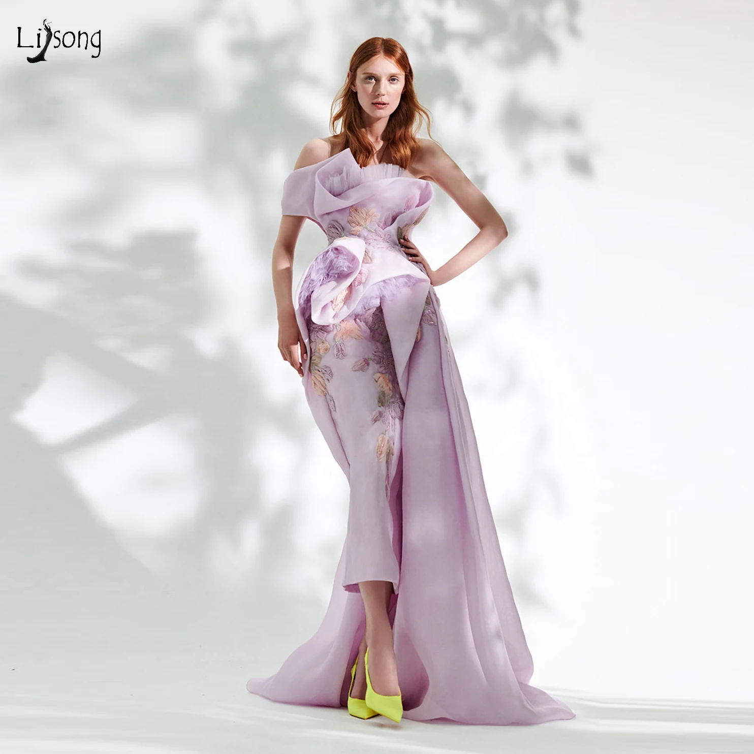 Lavender 3D Flower Appliques Straight Evening Dresses With Over Wrap Skirts One Shoulder Evening Gowns Pretty Party Dress
Lavender 3D Flower Appliques Straight Evening Dresses With Over Wrap Skirts One Shoulder Evening Gowns Pretty Party Dress
