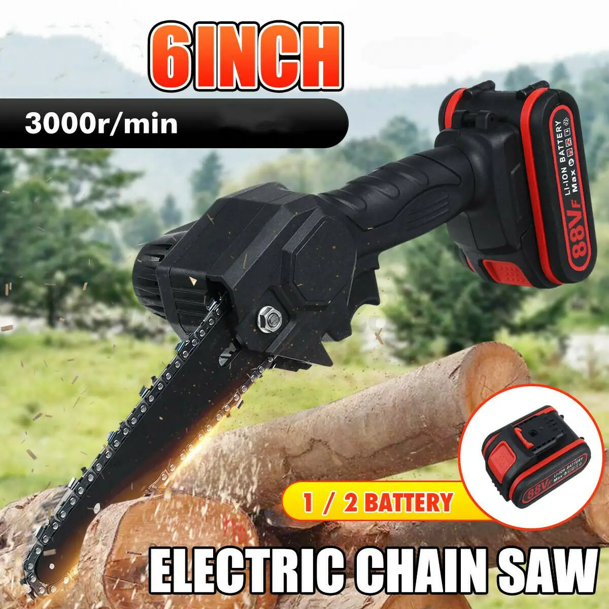 6 Inch 1200W Mini Pruning Saw Electric Chainsaw Removable For Fruit Tree Garden Trimming Lithium Battery One-Handed For Dropping
6 Inch 1200W Mini Pruning Saw Electric Chainsaw Removable For Fruit Tree Garden Trimming Lithium Battery One-Handed For Dropping