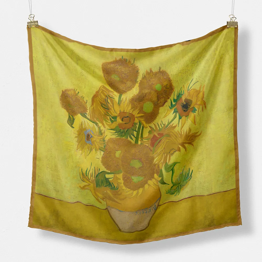 53 * 53cm Spring Summer Scarf Small Square Scarf Female sunflower Decorative Oil Painting Neckerchief Scarf women
53 * 53cm Spring Summer Scarf Small Square Scarf Female sunflower Decorative Oil Painting Neckerchief Scarf women