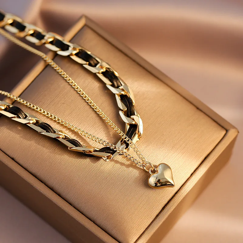 Summer Pearl Double Love Heart Necklace Women's Luxury High-end Stacked Clavicle Chain Ladies Necklace Jewelry Gift Accessories
Summer Pearl Double Love Heart Necklace Women's Luxury High-end Stacked Clavicle Chain Ladies Necklace Jewelry Gift Accessories