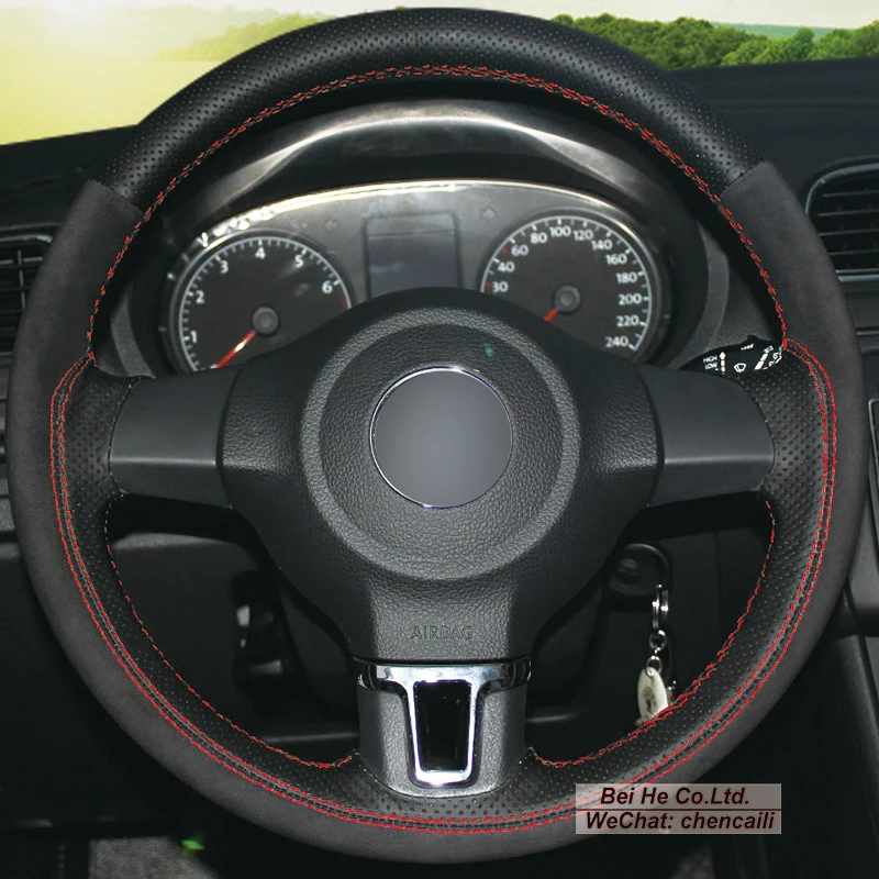 Black Genuine Leather Suede Car Steering Wheel Cover for Volkswagen Golf 6 Mk6 VW Polo Sagitar Bora Santana Jetta
Black Genuine Leather Suede Car Steering Wheel Cover for Volkswagen Golf 6 Mk6 VW Polo Sagitar Bora Santana Jetta