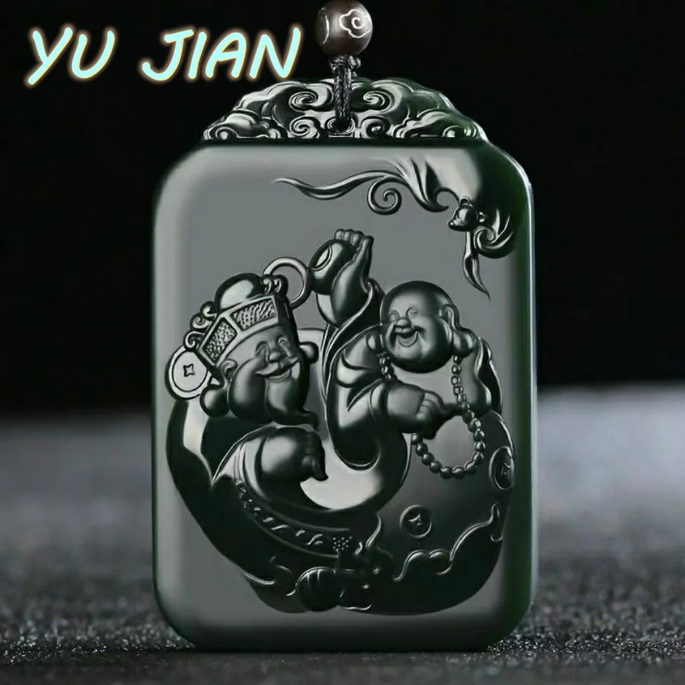 Exquisite Natural Hetian Cyan Jade Carving Fu Shuangquan Men's And Women's Pendat Fashion Jadeite Necklace With Chain Jewelry
Exquisite Natural Hetian Cyan Jade Carving Fu Shuangquan Men's And Women's Pendat Fashion Jadeite Necklace With Chain Jewelry